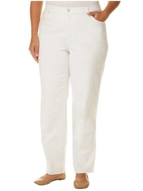 Gloria Vanderbilt Amanda Classic White Denim Straight Leg Jeans Summer Casual 12